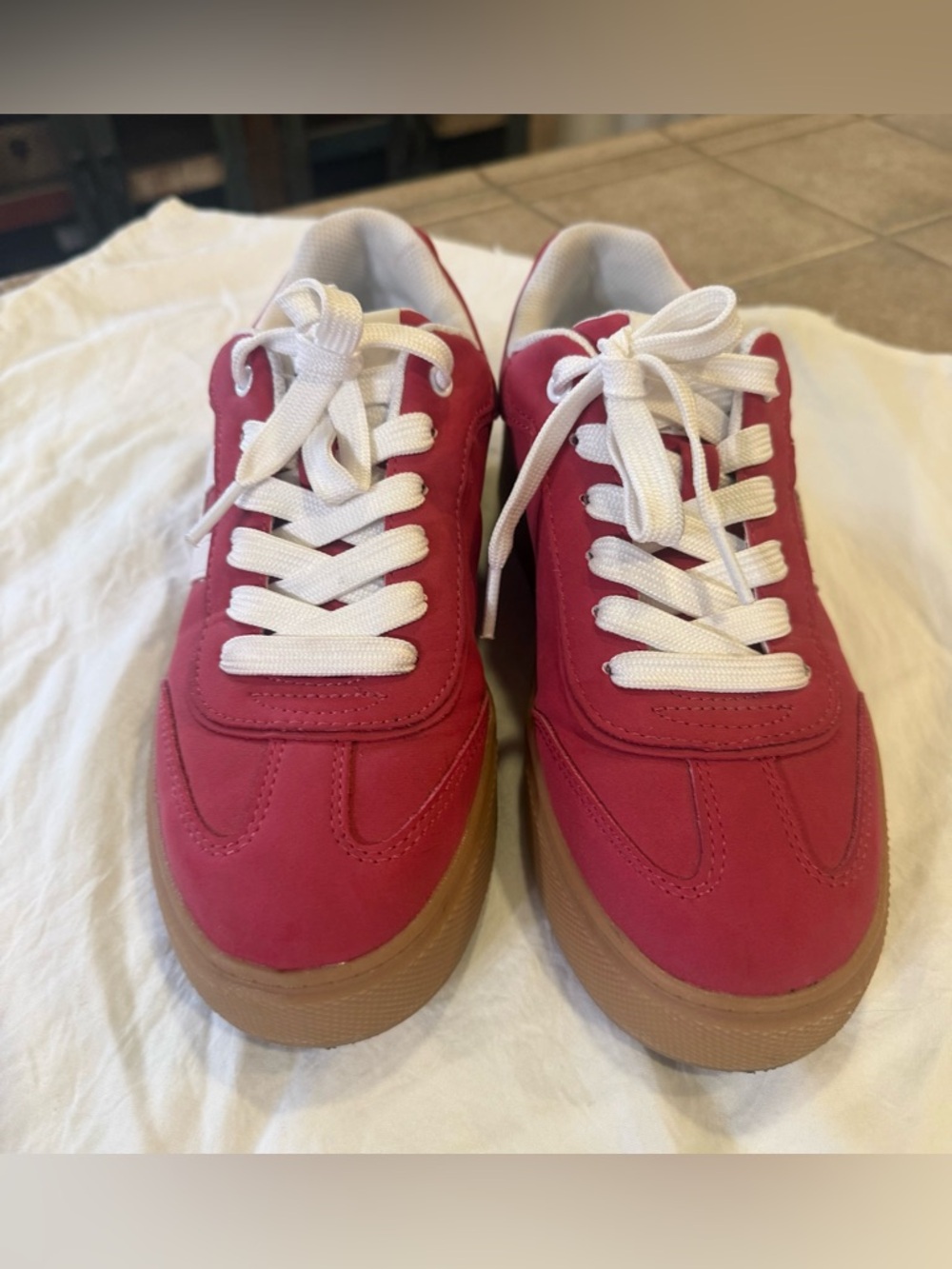 Tommy Hilfiger Red Sneakers with Gum Sole